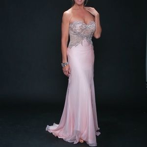 NEW w/ TAGS Jovani Strapless Blush Crystal  Dress